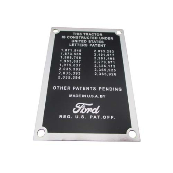 Patent Data Plate