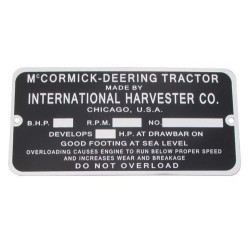 ID Serial Number Plate