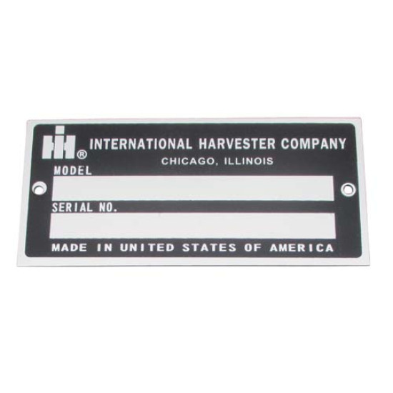 ID Serial Number Plate