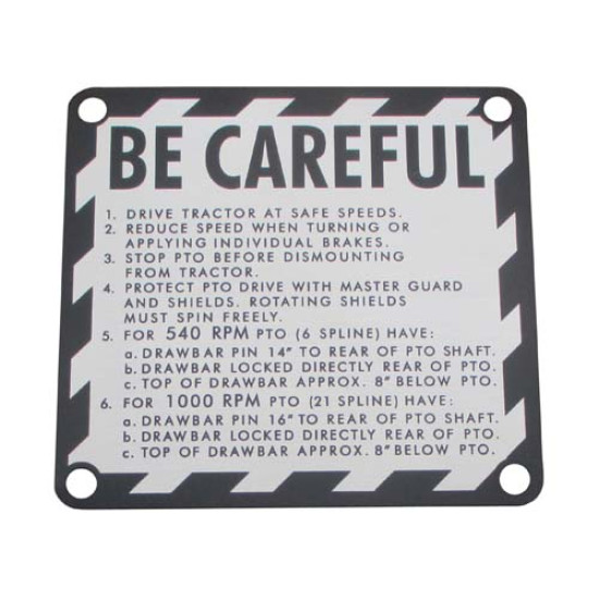 Be Careful Caution Plate Be Careful Caution Plate