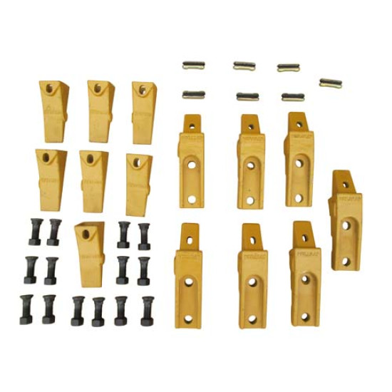 7 Flex Bucket Teeth + Adapter + Hardware